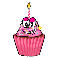 Grinning Birthday Cupcake