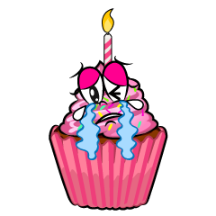 Crying Birthday Cupcake