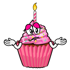 Troubled Birthday Cupcake