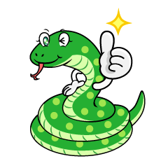 Thumbs up Green Snake