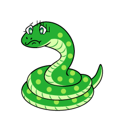 Depressed Green Snake