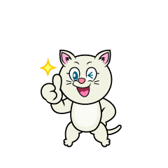 Thumbs Up White Cat