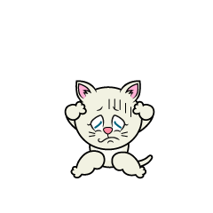Depressed White Cat