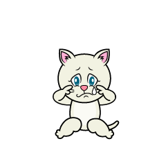 Sad White Cat