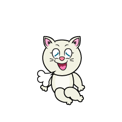 Relaxing White Cat