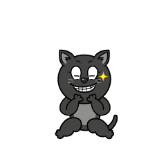 Grinning Black Cat