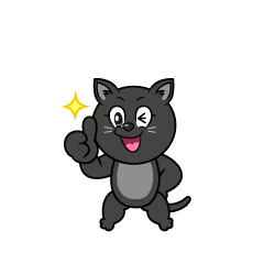 Thumbs Up Black Cat