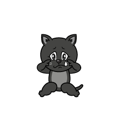Sad Black Cat