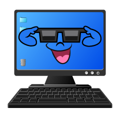 Computer with Sunglasses