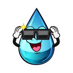 Water Drop with Sunglasses