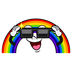 Rainbow with Sunglasses