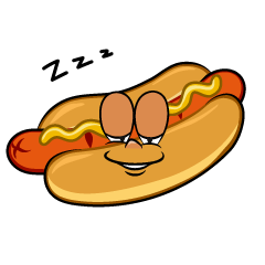 Sleeping Hot Dog