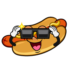 Hot Dog with Sunglasses