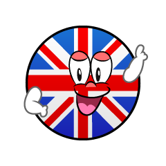 Bandera Británica Pose Señalando