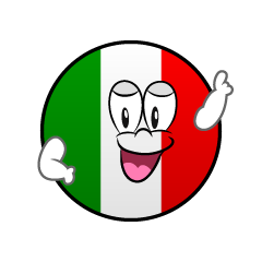 Bandera Italiana Pose Señalando