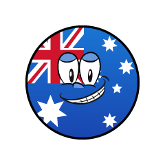 Bandera Australiana Sonriendo