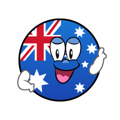 Bandera Australiana Pose Señalando