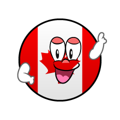 Bandera Canadiense Pose Señalando