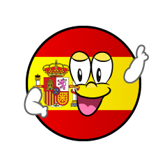 Bandera Española Pose Señalando