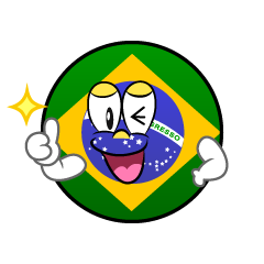 Bandera Brasil Pulgares hacia arriba