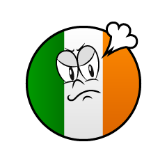 Bandera Irlandesa Enojado