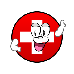 Bandera Suiza Pose Señalando