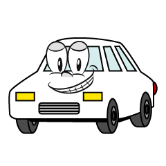 Grinning White Car