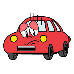 Depressed Red Car