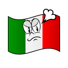 Bandera Italiana Enojada