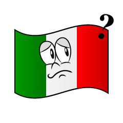 Bandera Italiana Pensativa