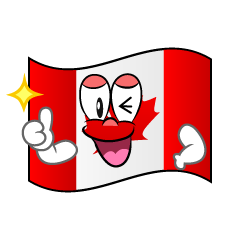 Bandera Canadiense Pulgar Arriba
