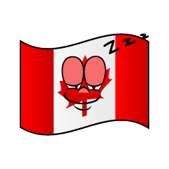 Bandera Canadiense Durmiendo