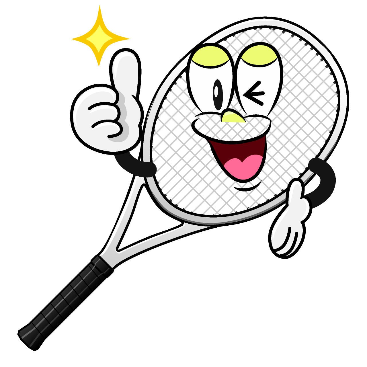 Thumbs up Tennis Racket