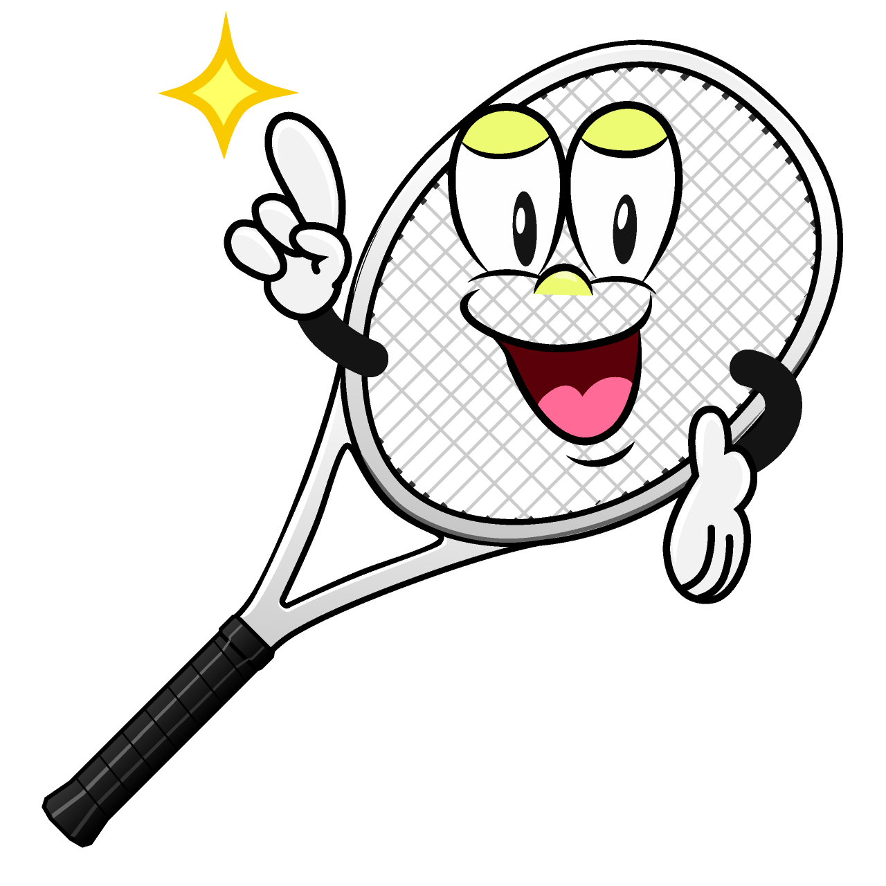 Posing Tennis Racket