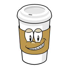 Grinning Paper Cup Coffee