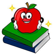 Glitter Apple and Book