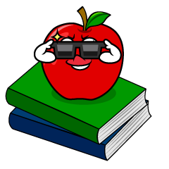 Cool Apple and Book