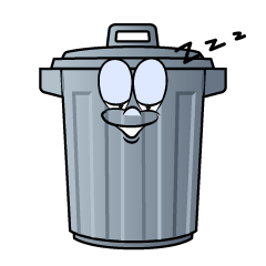 Sleeping Trash Can